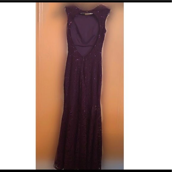 Plum lace sequence dress - Picture 2 of 3